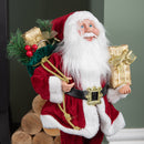 40cm Red Standing Santa with Gift Sack Christmas Indoor Decoration