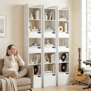HOMCOM Bookcase Tall Narrow with 5 Tiers Drawers White Wood Effect