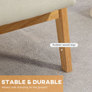 HOMCOM Modern Fabric Accent Chair W/ Rubber Wood Legs Padded Cushion Cream