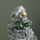2ft (60cm) Battery Operated Snow Flocked Mini Christmas Tree in Silver Pot with Warm White LEDs