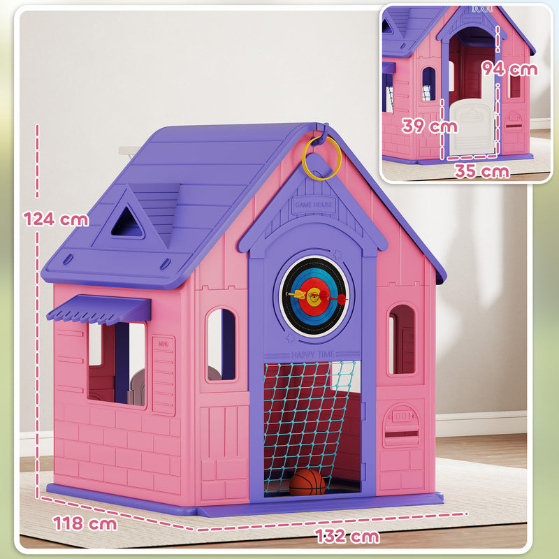AIYAPLAY Playhouse for Kids Outdoor Indoor, 5 in 1 Garden House
