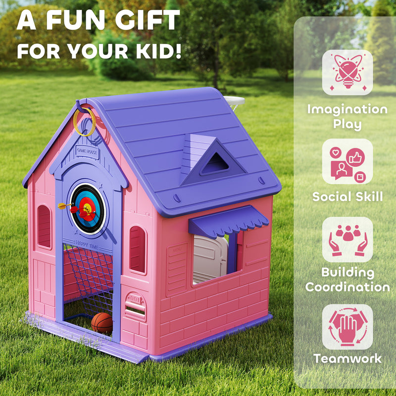 AIYAPLAY Playhouse for Kids Outdoor Indoor, 5 in 1 Garden House