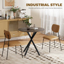 HOMCOM 80cm Round Dining Table, Industrial Kitchen Table With Steel Legs