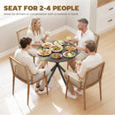 HOMCOM 80cm Round Dining Table, Industrial Kitchen Table With Steel Legs