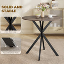 HOMCOM 80cm Round Dining Table, Industrial Kitchen Table With Steel Legs