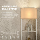 HOMCOM Corner Modern Floor Lamp With Shelves For Living Room, Bedroom