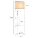 HOMCOM Corner Modern Floor Lamp With Shelves For Living Room, Bedroom
