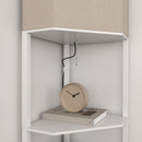 HOMCOM Corner Modern Floor Lamp With Shelves For Living Room, Bedroom