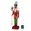 119cm Light Up Nutcracker Soldier LED Christmas Metal Ornament Home Decoration