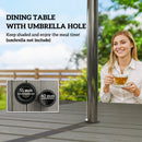 Outsunny 5 Pieces Outdoor Dining Set For 4, Grey And Khaki