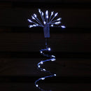 30cm Set of 4 Light up Silver Spiral Christmas Tree Garden Path Lights with 200 White LEDs