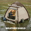 Outsunny 3 Man Inflatable Camping Tent w/ 3000mm Waterproof Rainfly, Cream