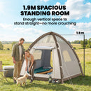 Outsunny 3 Man Inflatable Camping Tent w/ 3000mm Waterproof Rainfly, Cream