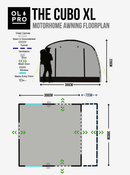 Cubo XL Motorhome Awning With Fibreglass Poles - Waterproof Poled  Awning