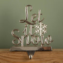 22cm Silver Christmas Stocking Hanger - Let it Snow