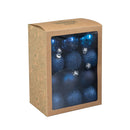 Set Of 24 60mm Shatterproof Christmas Tree Baubles In Midnight Blue