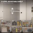 HOMCOM Kitchen Island with 3-Tier Spice Rack, Kitchen Cart with Towel Rack