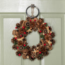 Winter Spice Hanging Christmas Wreath with Pine Cones Berries & Dried Fruit