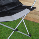 Luxury Padded High Back Outdoor Folding Chair With Cupholder In Black