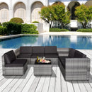 Outsunny Patio Rattan Sofa Set  6 Seater - Grey