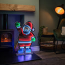 74cm Infinity Light up Standing Santa Christmas Decoration with Multi-Coloured LEDs on Metal Base