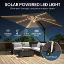 Outsunny 3 X 3 M Garden Cantilever Parasol W/ Light, Cover, Wind Protection