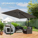 Outsunny 3 X 3 M Garden Cantilever Parasol W/ Light, Cover, Wind Protection
