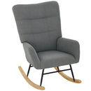 HOMCOM Rocking Chair, Modern Armchair with Backrest for Bedroom, Grey