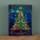 28cm Battery Operated Light Up Christmas Tree Stained Glass Decoration With LEDs