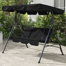 Outsunny Outdoor 3-person Porch Swing Chair with Adjustable Canopy Black