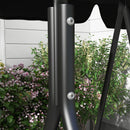 Outsunny Outdoor 3-person Porch Swing Chair with Adjustable Canopy Black