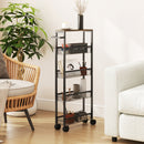 HOMCOM Rolling Kitchen Trolley, Slim Storage Cart With Metal Frame, Handle