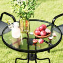 Outsunny 5 PCs Garden Furniture Set, Round Table And Stackable Chairs, Grey