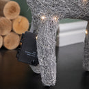 51cm Battery Operated Rattan Woven Blitzen Reindeer with Warm White LEDs