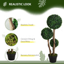 HOMCOM Artificial Plant Boxwood Ball Topiary Tree Indoor Outdoor, 90cm