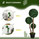 HOMCOM Artificial Plant Boxwood Ball Topiary Tree Indoor Outdoor, 90cm