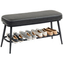 HOMCOM Shoe Bench, PU Leather Shoe Storage Bench for Entryway,