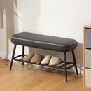 HOMCOM Shoe Bench, PU Leather Shoe Storage Bench for Entryway,