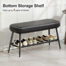 HOMCOM Shoe Bench, PU Leather Shoe Storage Bench for Entryway,