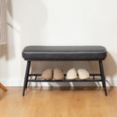 HOMCOM Shoe Bench, PU Leather Shoe Storage Bench for Entryway,