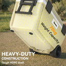 Outsunny 70L Insulated Cool Box With Wheels, Portable Ice Cooler, Khaki