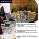 Samuel Alexander 4 Seater Garden Table And Chairs Set 4 Folding Chairs Outdoor Glass Table Garden Dining Set With Black Parasol Umbrella Patio Furniture Set