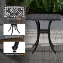 Outsunny Cast Aluminium Bistro Table With Umbrella Hole, White