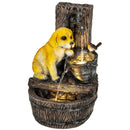 Outsunny Garden Water Feature, Freestanding Water Fountain with LED Lights