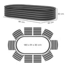 Outsunny Set Of 2 Raised Beds For Garden With Metal Plant Stakes, Dark Grey