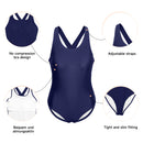 Women One Piece U-Neckline Swimsuit - Blue