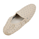 Pair Of Fashion Studded Slip-on Loafers - Beige