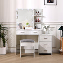 Livingandhome Dressing Table Set with Large Lighted Mirror