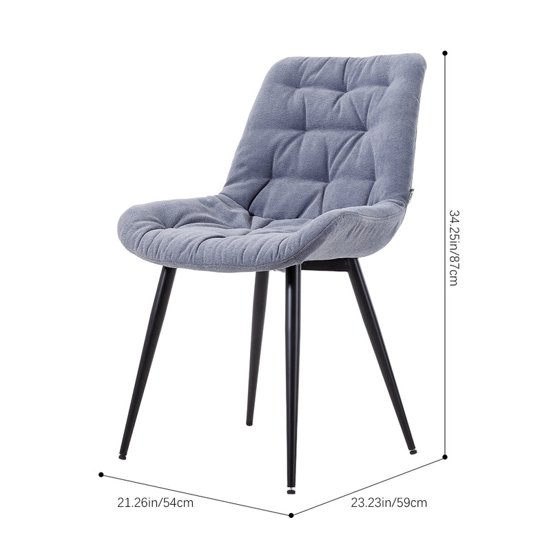 Livingandhome Teddy Fabric Dining Chair with Wooden Frame