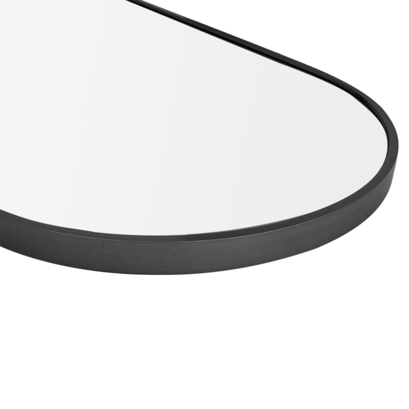 Livingandhome Modern Oval Metal Full Length Wall Mirror Black
